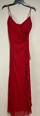 B. Smart Red Dress Padded Ruched Mesh Sleeveless Long Slimming • $27.99