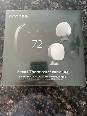 Ecobee Smart Thermostat Premium Plus Pack Includes 2x SmartSensors • $219