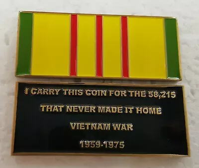 Vietnam Service Ribbon Challenge Coin Army Marines Navy Air Force Coast Guard • $12.50