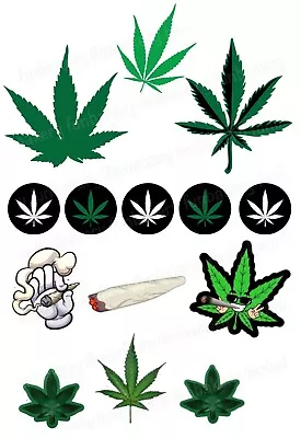 Weed Cannabis Cake Topper Party Decoration Edible Birthday Gift Marijuana Joint • £6.49