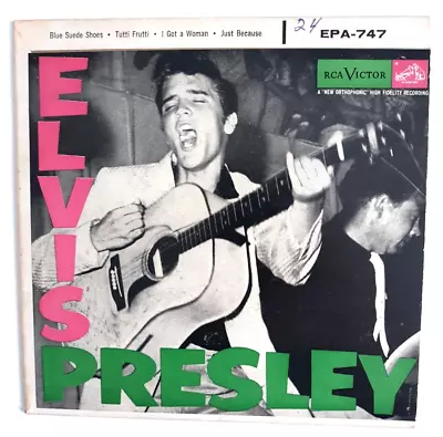 Elvis Presley EP 45 EPA-747 Blue Suede Shoes Tutti Frutti I Got A Woman Just • $34.99