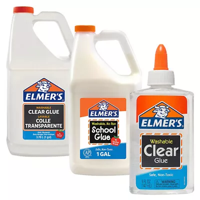 $4.50 • Buy Elmers Liquid PVA School Arts Glue White Clear Washable Nontoxic Making Slime