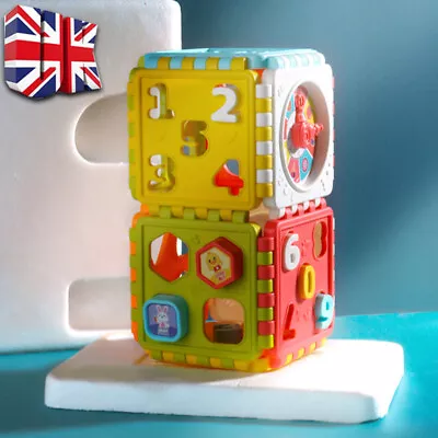 Kid Activity Cube Shape Sorter Baby Color Recognition Development Montessori Toy • £7.99