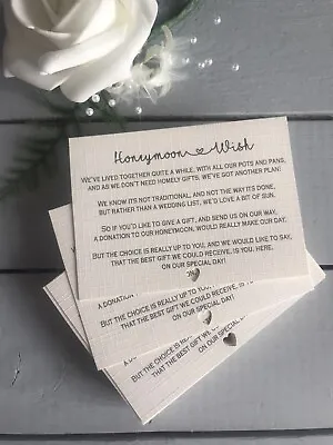 Wedding Honeymoon Gift Poems Invite Inserts X10 Poems Card • £3