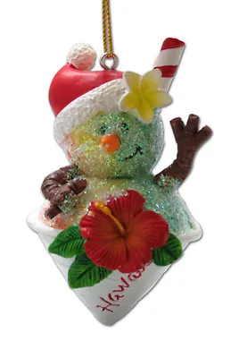 Hawaiian Christmas Poly Resin Ornaments Santa Shave Ice Snowman Hibiscus Hawaii • $9.99