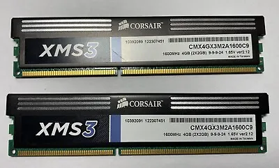 Corsair XMS3 4GB (2x2GB) DDR3 1600MHz C9 Memory Kit CMX4GX3M2A1600C9 9-9-9-24 • £10