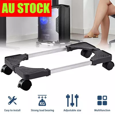 PC Case CPU Computer Tower Rolling Stand Cart Desktop Steel Mobile Holder Wheels • $28.95