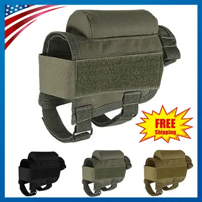 Tactical Buttstock Rifle Cheek Rest Pouch Military Bullet Holder Bag Ammo Case • $11.96