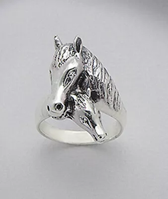 Solid Sterling Silver Horse Mare Band Ring 25mm Wide 7.6g Size 6 EQUESTRIAN • $47.25