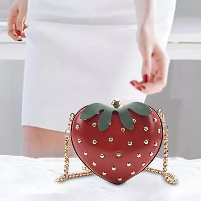 Strawberry Purse Evening Bag Stylish Clutch Handbag For Female Bridal Prom • $30.37