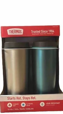 Thermos Stainless Steel 18 Oz Vacuum Insulated Travel Tumbler 2-pack Hot Or Cold • $14.95