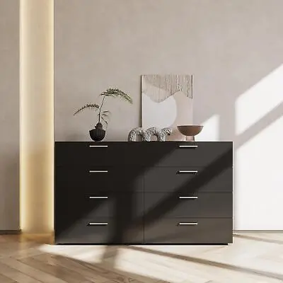 Modern 8 Drawer Wood Dresser Home Chest Of Drawers For Bedroom Storage Cabinet • $175.99