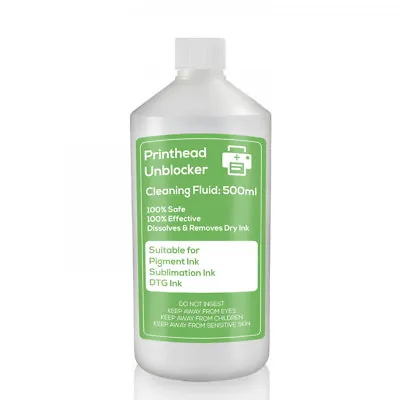 DTG Print Head Cleaning Fluid. Unblocks Epson Printer Nozzles 500ml Cleaner • £13.99