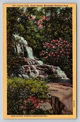 Great Smoky Mountains National Park Laurel Falls Tennessee TN VINTAGE Postcard • $3.97