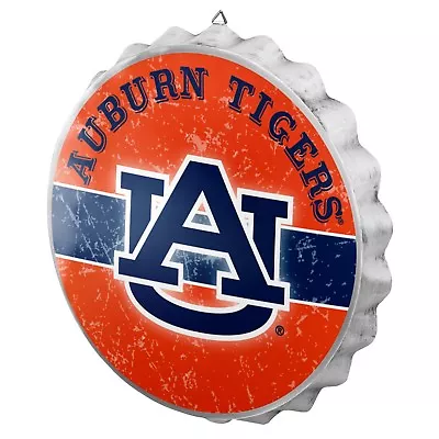 Auburn Tigers Bottle Cap Wall Sign - Distressed - Room Bar Decor Metal 13.5   • $17.99
