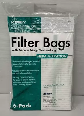 6 Bags Kirby 204814 Micron Magic HEPA Filter Plus White F-Style Twist Vacuum • $15