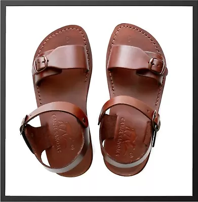 Leather Jesus Mens Brown Canaan Roman Sandals Gladiator UK Size 4-15 EU 36-50 • £49.19