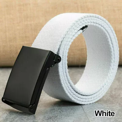 Unisex Canvas Belt Casual Waistband Military Outdoor Webbing Solid Stripe • $13.03