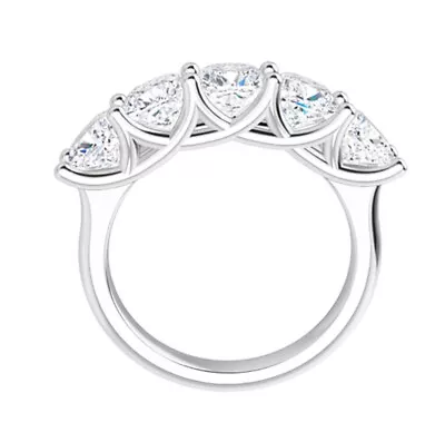 5.50 Ct Moissanite Cushion 5 Stone Semi Eternity Wedding Band Ring • $2899