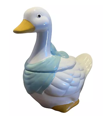 Vtg 80s 90s Duck Cookie Jar Blue Bandana Taiwan GUC Cottage Core Goose Treats • $18