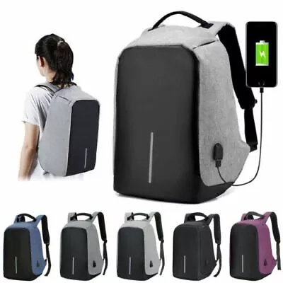 Unisex Anti-Theft Backpack Laptop Travel Chest School Bag With USB Charging Port • $12.87