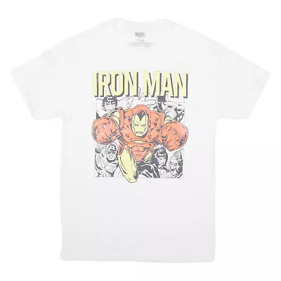 MARVEL Iron Man Mens T-Shirt White M • £8.99