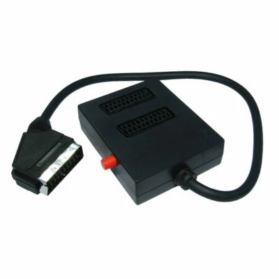 £10.42 • Buy Scart Splitter Adaptor Switch Box Connect 2 Devices To 1 TV Switchable 2 Way