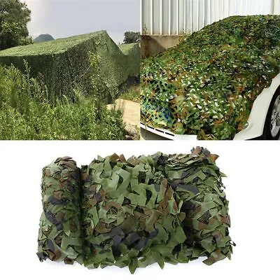 13/26ft Camping Camouflage Netting Military Camo Sunshade Mesh Hunting Car Cover • $34.87