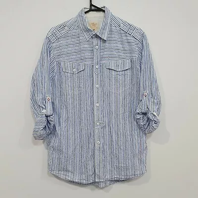 RM Williams Blue Striped Long Sleeve Shirt Size Medium Rough Wash Classic Fit • $19.97