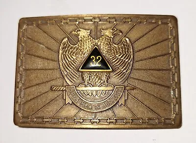 Vtg Masonic Bronze Belt Buckle 32nd Degree Of The Scottish Rite Of Freemasonry  • $29.99