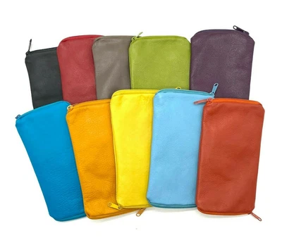 $28.95 • Buy Genuine Leather Soft Double Sided Glasses Spectacle Case 12 Colours New