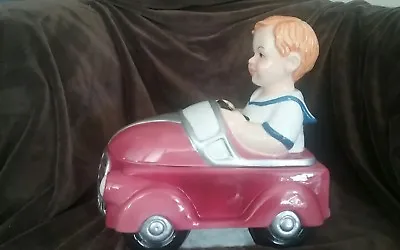 Vintage Cookie Jar Child In A Pedal Car • $85