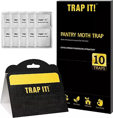 Pantry Moth Traps 10 Pack Sticky Glue Trap Indoor With Pheromones To Attract  • $14.46