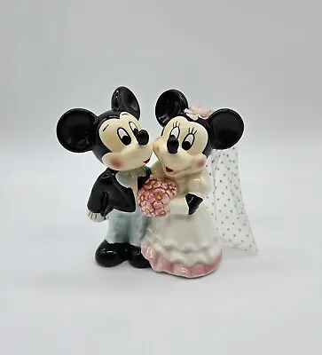 Disney Ceramic Mickey And Minnie Mouse Bride And Groom Figurine Made In Japan 5  • $18