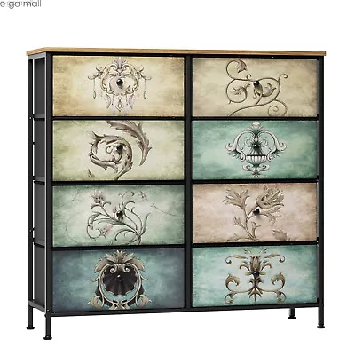 8 Drawers Dresser Bedroom Chest Of Drawers Fabric Dresser For Storage TV Stand • $125.99