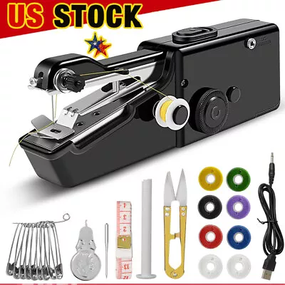 Mini DIY Portable Sewing Tailor Stitch Machine Hand-held Home Travel Cordless • $11.95