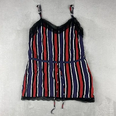 Zara Trf Blue And Red Striped Lace Camisole Size XS • $1