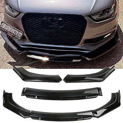 For Audi A5 A4 A3 Glossy Black Front Bumper Lip Splitter Body Kit Chin Spoiler • $34.90