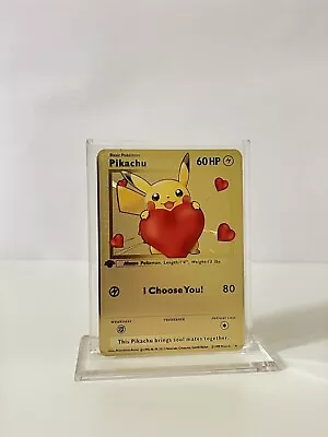 Pokemon Pikachu I Choose You METAL GOLD CARD Collectible/Gift/Display FAN ART • $14.50