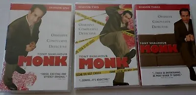 Monk New DVD 3 Seasons 2004 4-Disc Set Sealed Tony Shalhoub Detective OCD   • $10