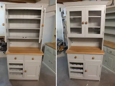 Rutland Painted 2 Glazed Door Display Dresser With Wine Rack- Bespoke Available • £899