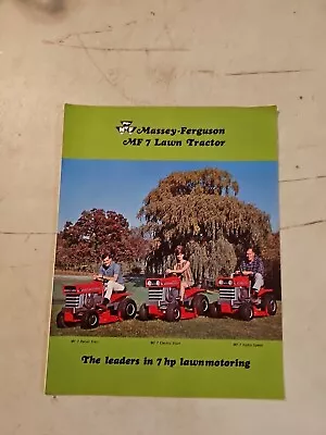 Vintage 1970 Massey Ferguson MF 7 Lawn Tractor Dealer Sales Brochure  • $15.95