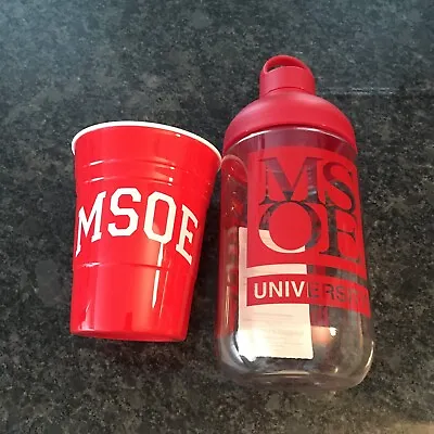 MSOE Milwaukee School Of Engineering Water Bottle And Novelty  Red Solo Cup  • $9.95