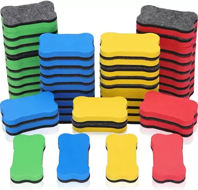 48 Pieces Magnetic Whiteboard Dry Eraser Office Erasers Bone Shaped Dry • $26.73