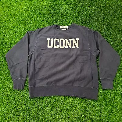 Vintage Champion UConn University Sweatshirt L-Short 23x27 Reverse-Weave Faded • $106.66