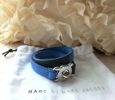 Marc By Marc Katie Leather Double Wrap Bracelet Blue/navy  • $14.99