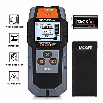 TACKLIFE 3 In 1 Stud Finder Detector For Metal/Wood/Wire Include Pouch+Battery • £23.99