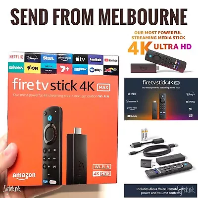$83.95 • Buy Amazon Fire TV Stick 4K MAX Ultra HD Alexa Voice Remote Media Streamer (AU Plug)