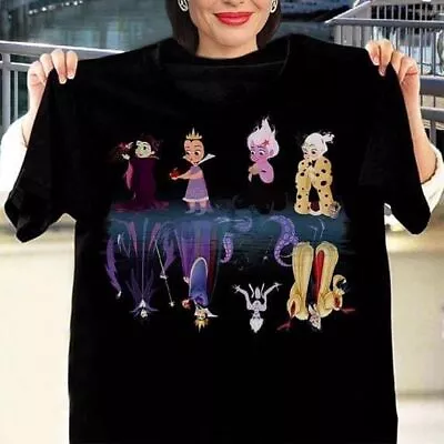 Ursula Cruella De Vil Evil Queen Maleficent Water Reflection Tshirt Women • $18