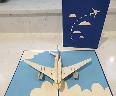 3D Pop Up Aeroplane Card.(Birthday Get Well Any Occasion.Blank Card) • £3.99